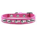Mirage Pet Products Crystal & Silver Spikes Dog CollarBright Pink Size 12 625-SV BPK12